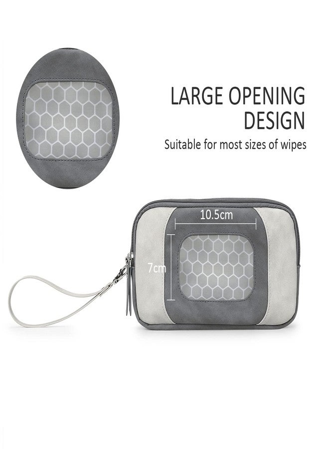 SONARIN Baby Wet Wipe Pouch,Portable Baby Wet Wipes Dispenser Holder Travel Wet Wipes Bag Container Reusable Baby Wipe Case Carrying Pouch for Baby and Adult(Grey) - Image 4